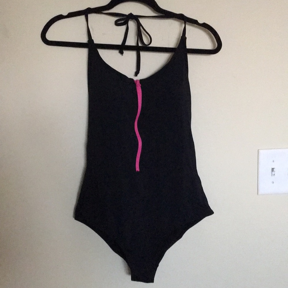 Black one piece bathing suit